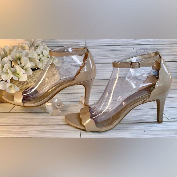 Bandolino Nude Jeepa Open Toe Classic Ankle Strap Stiletto Sandal Heels S:8.5M - Picture 4 of 10